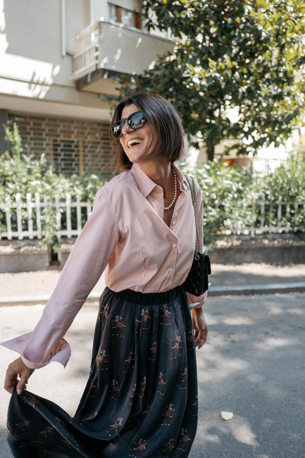 Camicia su misura Donna, bastoncino arancione - CIFRE Sartoria