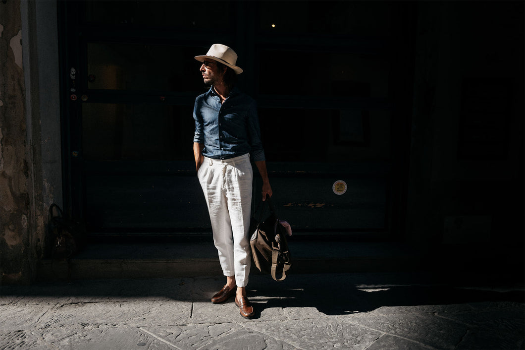 Camicia su misura cotone effetto DENIM - CIFRE Sartoria